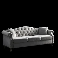 Streamdale Furniture 3-seater + 3-seater Combination sofa.Grey Velvet W834S00064