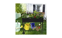 Simplie Fun Aveyas Mobile Metal Raised Garden Bed Cart with Legs, Elevated Tall Planter Box with Wheels for Outdoor Indoors House Patio Backyard Veget
