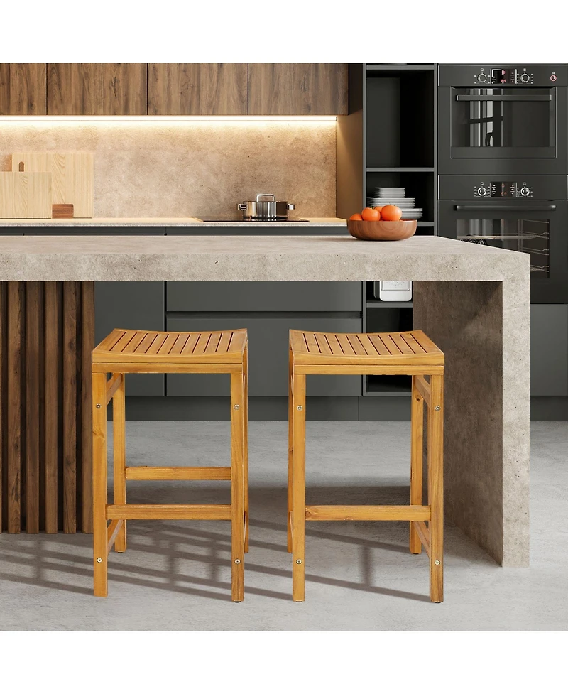 Slickblue 30-Inch Height Bar Chair with Saddle Shaped Seat and Sturdy Footrest