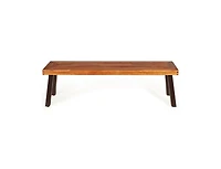 Slickblue Patio Acacia Wood Dining Bench Seat with Steel Legs