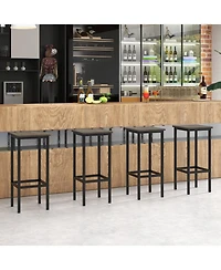 Slickblue Set of 4 Bar Stool 26" Chair with Metal Legs and Footrest