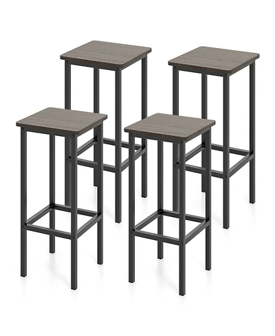 Slickblue Set of 4 Bar Stool 26" Chair with Metal Legs and Footrest