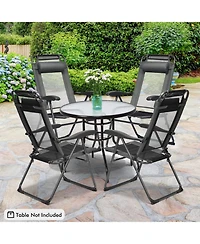 Slickblue 2 Pieces Patio Adjustable Folding Recliner Chairs with 7 Level Adjustable Backrest