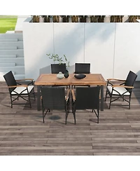 Slickblue Patio Wicker Dining Chairs with Soft Zippered Cushion-Set of 2