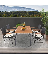 Slickblue Patio Wicker Chairs with Soft Zippered Cushion-Set of 4