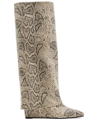 Madden Girl Evander Fold-Over Cuffed Knee High Wedge Dress Boots