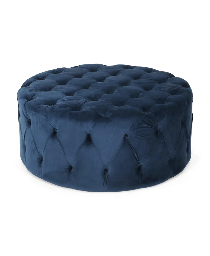 Streamdale Luxurious Velvet Button-Tufted Ottoman Modern Glamour for Any Decor