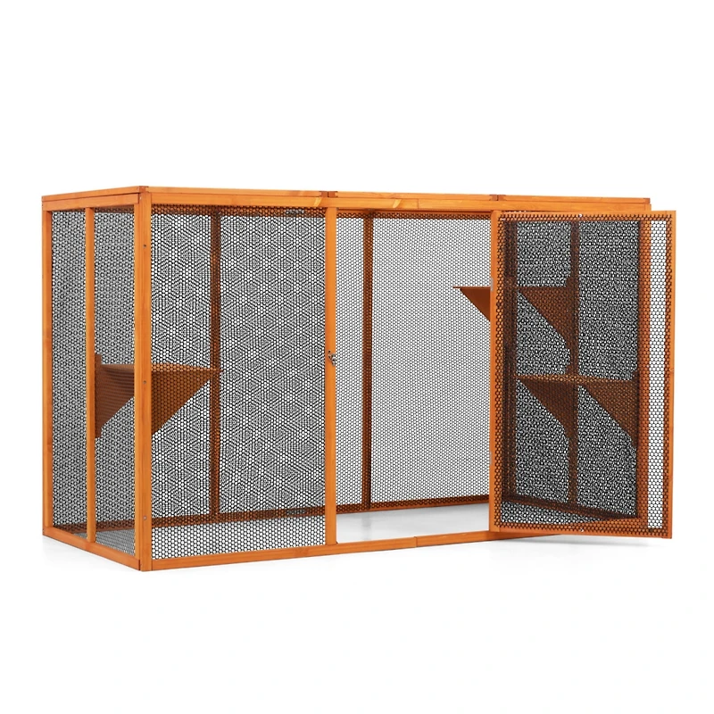 Streamdale Orange Cat Enclosure with Roof and Platforms