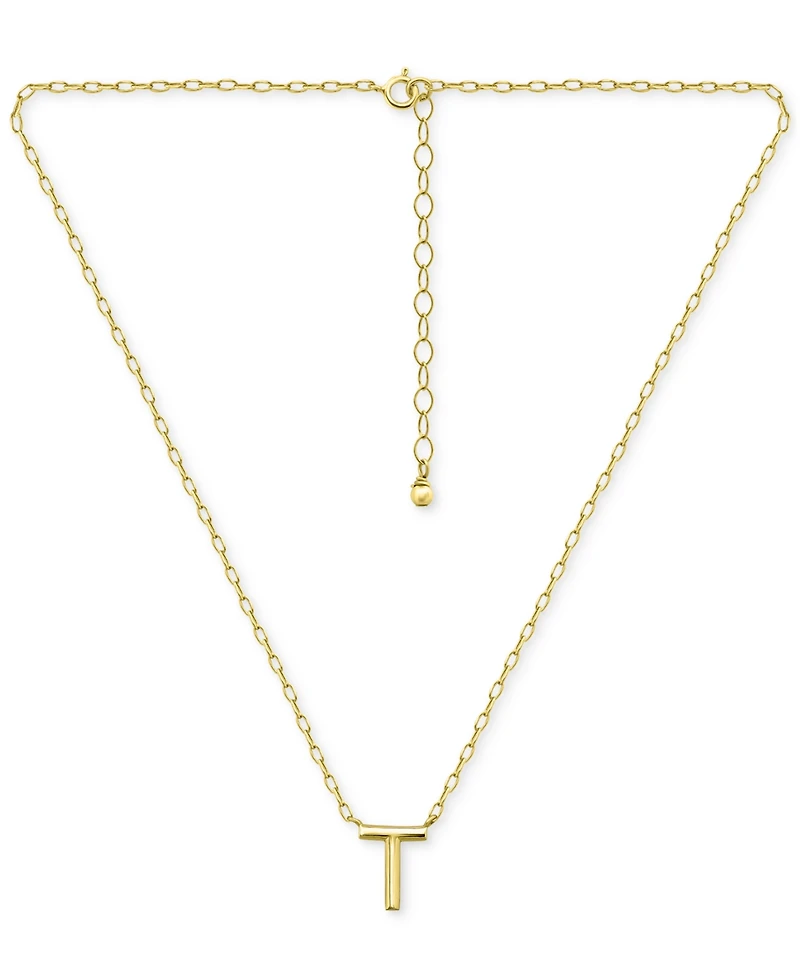 Giani Bernini Initial T Pendant Necklace in 18k Gold-Plated Sterling Silver, 16" + 2" extender, Created for Macy's
