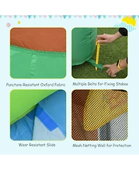 Inolait Kids Inflatable Jungle Bounce House Castle with 735W Blower