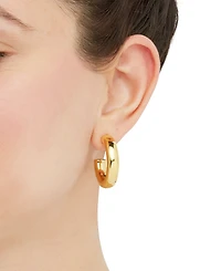 High Polished Medium J Hoop Earrings in 14k Gold, 1-1/8"