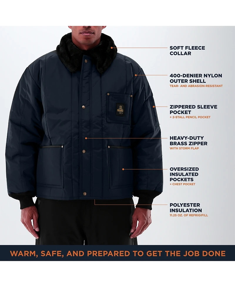 RefrigiWear Men's Iron-Tuff Polar Jacket - Heavy-Duty Insulated Winter Work