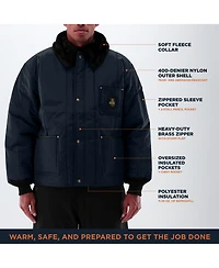 RefrigiWear Men's Iron-Tuff Polar Jacket - Heavy-Duty Insulated Winter Work