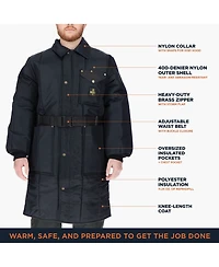RefrigiWear Big & Tall Iron-Tuff Inspector Jacket - Knee-Length, Insulated Workwear Coat, Water-Repellent, Wind-Tight, -50°F Comfort Rating