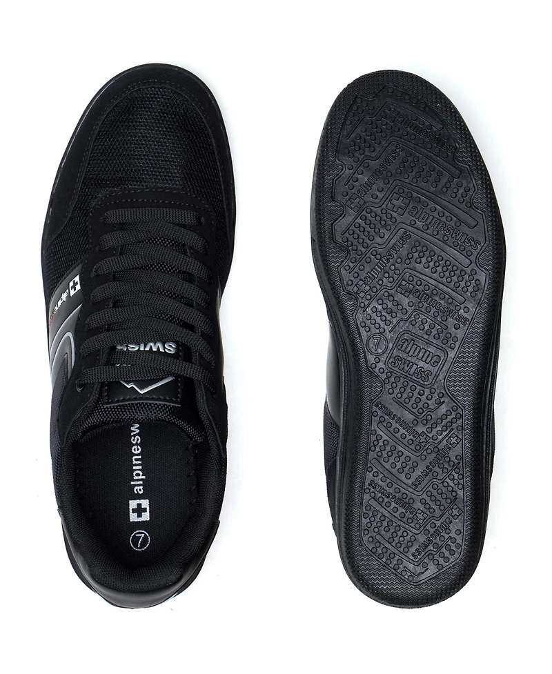 Alpine Swiss Men's Liam Fashion Sneakers Suede Trim Low Top Lace Up Tennis Shoes