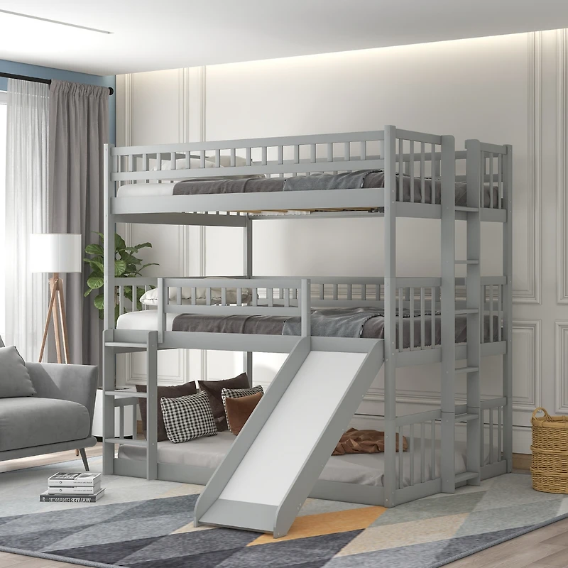 Streamdale Triple Bunk Bed with Ladder and Slide