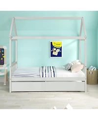 Simplie Fun House Twin Bed With Trundle