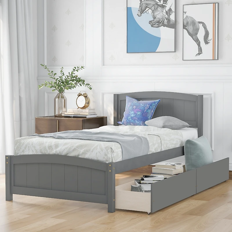 Streamdale Twin Platform Bed With Two Drawers