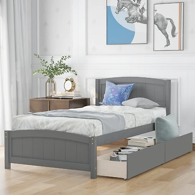 Streamdale Twin Platform Bed With Two Drawers