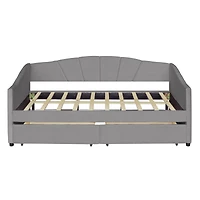 Streamdale Upholstered Daybed Twin Size With Two Drawers And Wood Slat