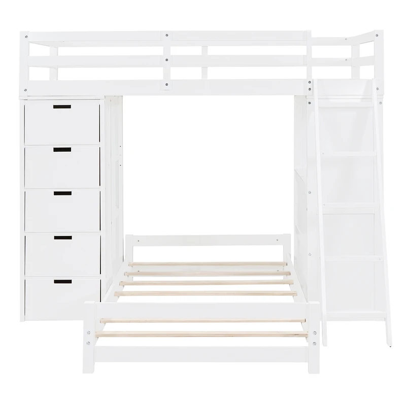 Streamdale Twin Over Bunk Bed With Led Light And Usb Ports