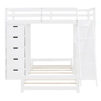 Streamdale Twin Over Bunk Bed With Led Light And Usb Ports