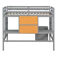 Streamdale Twin Loft Bed with Desk and Storage