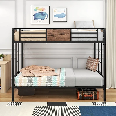 Streamdale Twin/Twin Metal Bunk Bed with Guardrail