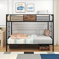 Streamdale Twin/Twin Metal Bunk Bed with Guardrail