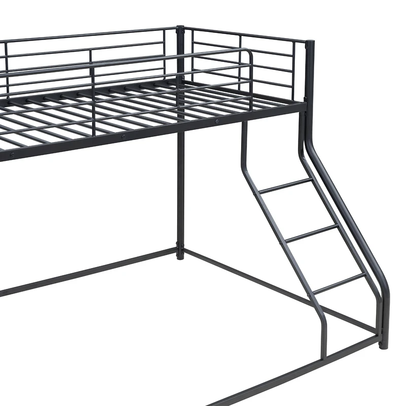 Simplie Fun Metal Floor Bunk Bed, Twin Xl Over Queen