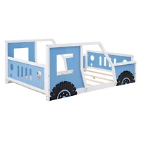 Streamdale Full Classic Car-Shaped Platform Bed With Wheels