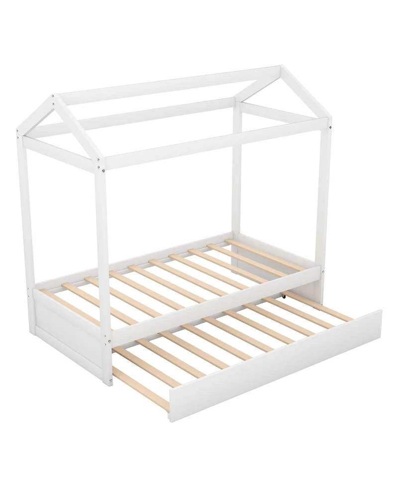 Simplie Fun House Bed With Trundle, Can Be Decorated Twin