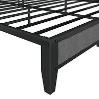 Streamdale Queen Bed Frame with Charger, Upholstered Grey Headboard