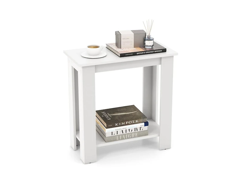 Slickblue 2-Tier Modern Compact End Table with Storage Shelf