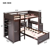 Streamdale Twin Loft Bed With A Stand-Alone Bed, Shelves, Desk, And Wardrobe