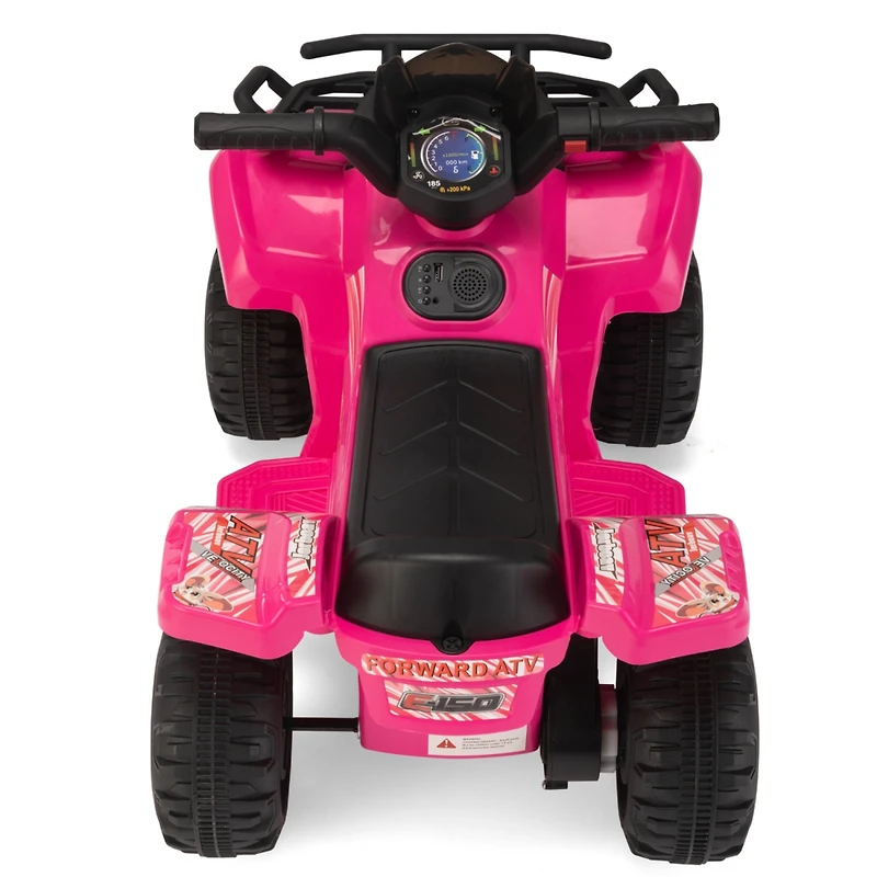 Streamdale Furniture Electric Toy Car for Kids Rosy Ride-On Atv with Music and Lights