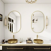 Homlux Oval Wall Mounted Mirror 22"x38" in Gold