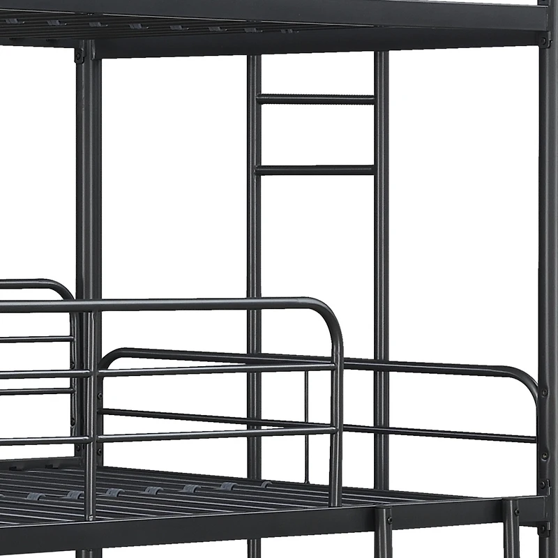 Simplie Fun Furniture Triple Bunk Bed, Twin/Twin/Twin, Black
