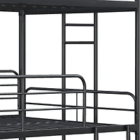 Simplie Fun Furniture Triple Bunk Bed, Twin/Twin/Twin, Black