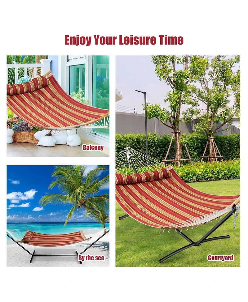 Slickblue Outdoor Hammock with Detachable Pillow