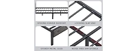 Streamdale Upholstered Queen Bed Frame with Storage and Led Lights