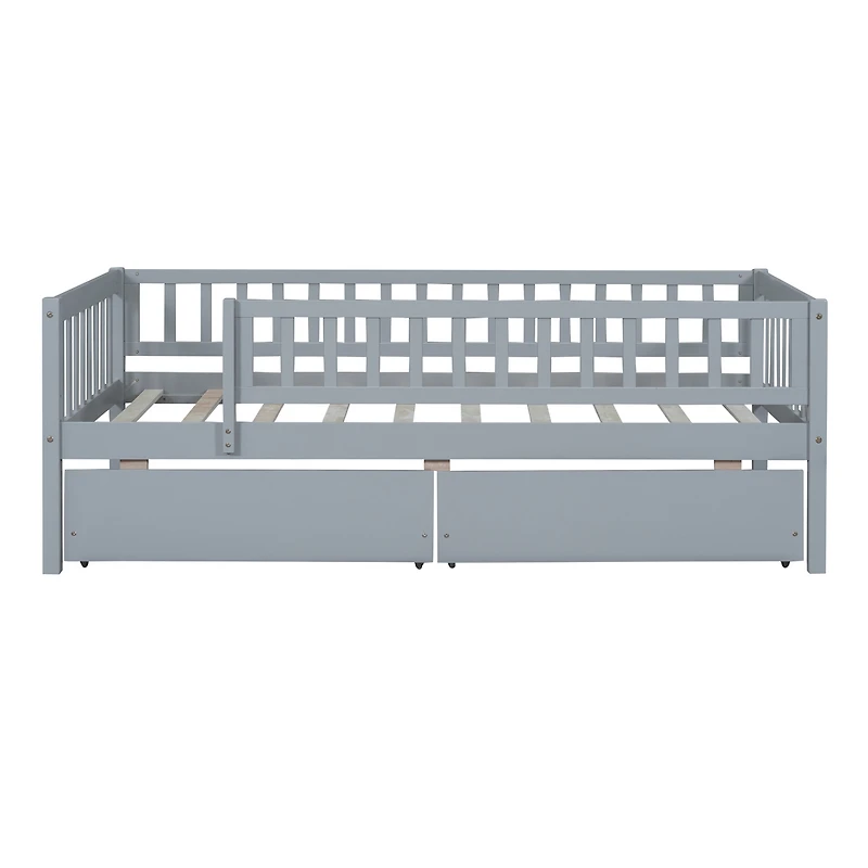 Simplie Fun Twin Daybed Wood Bed With Two Drawers, White