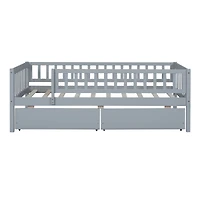 Simplie Fun Twin Daybed Wood Bed With Two Drawers, White