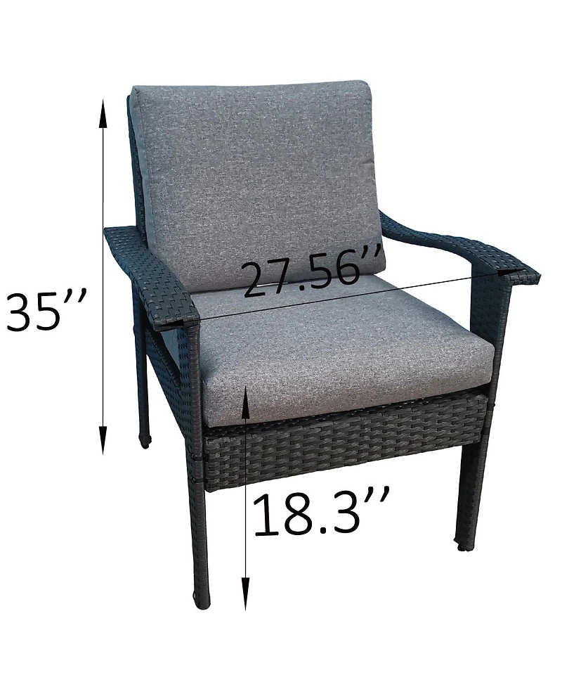 Simplie Fun Patio Furniture Outdoor Chair And Ottoman 5 Pieces Rattan Seating Group With Cushions