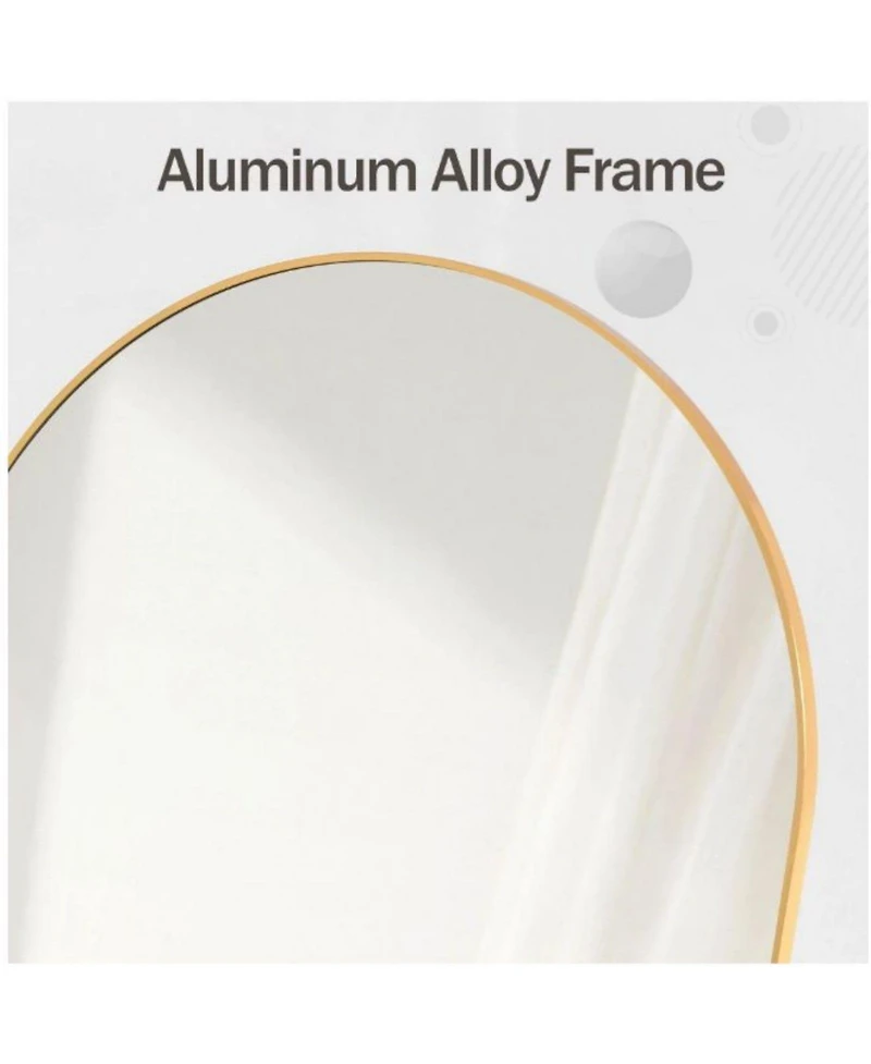 Homlux Arched Wall Mounted Mirror 32"x34" in Gold