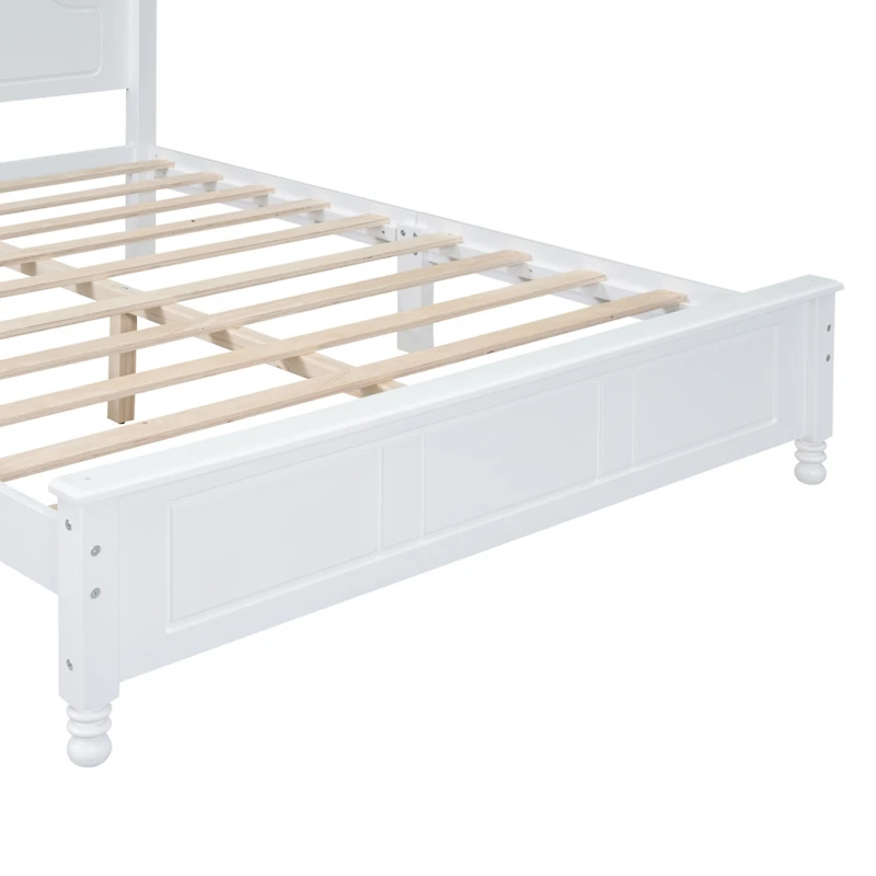 Streamdale Retro Style Queen Wood Bed Frame with Slat Support