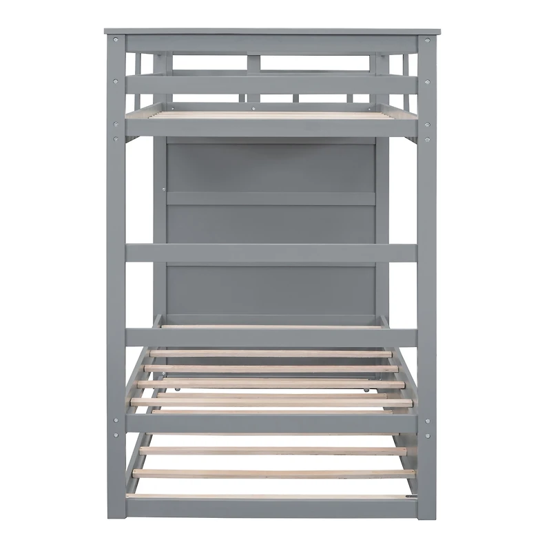 Streamdale Twin Over Bunk Bed With Trundle And Staircase, White