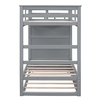 Streamdale Twin Over Bunk Bed With Trundle And Staircase, White
