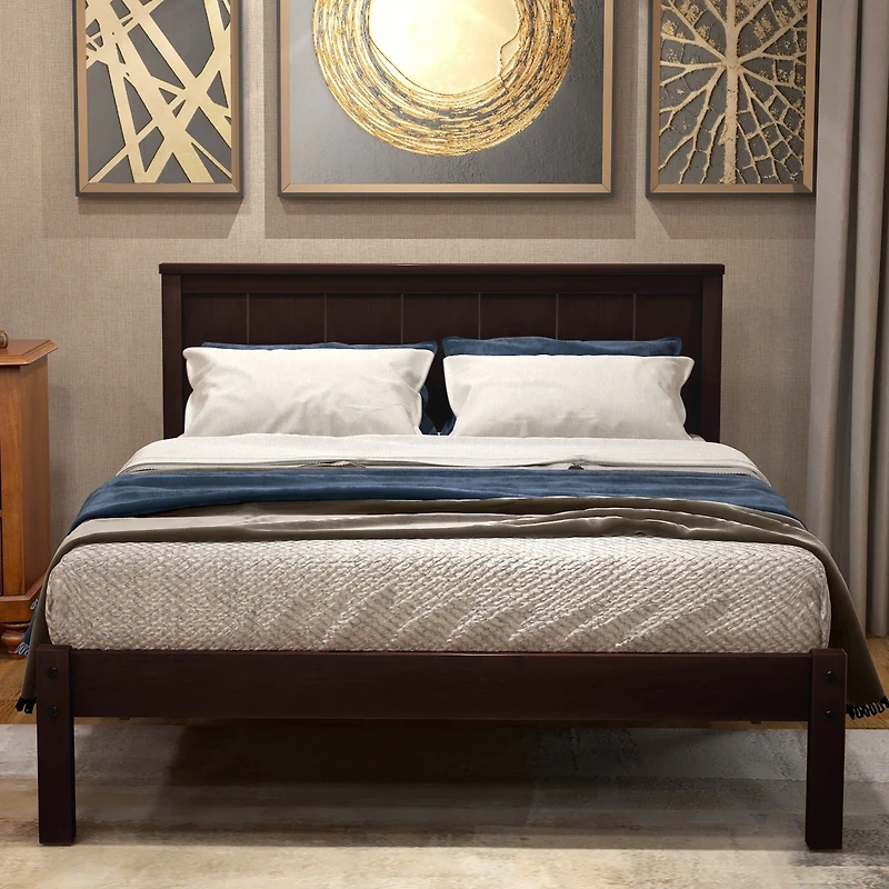 Streamdale Queen Platform Bed Frame, Wood Slats