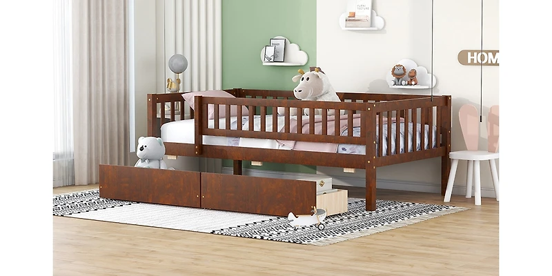 Streamdale Twin Daybed Wood Bed With Two Drawers